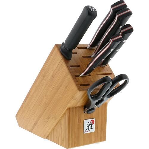 Miyabi - Red Morimoto Edition 7-pc Knife Block Set - Brown