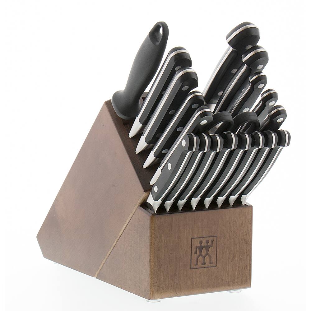 Angle View: ZWILLING - Pro 20-pc Knife Block Set - Brown