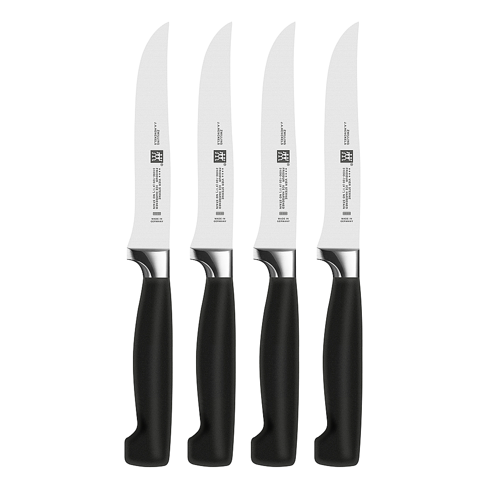 Angle View: ZWILLING - Henckels Four Star 4-pc Steak Knife Set - Stainless Steel