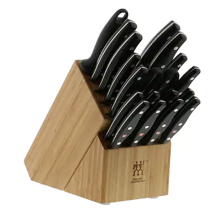Angle. ZWILLING - Henckels TWIN Signature 19-pc Knife Block Set - Stainless Steel.
