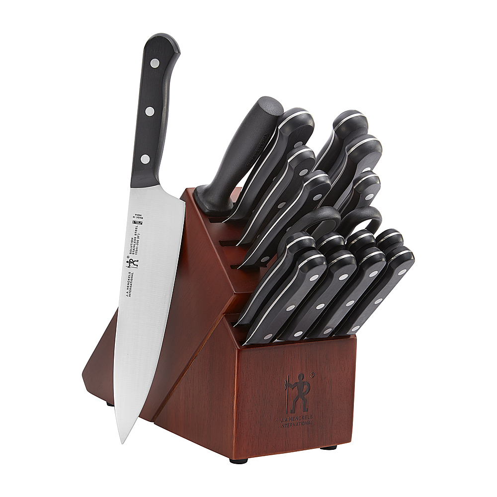 Angle View: Henckels Solution 18-pc Knife Block Set - Brown
