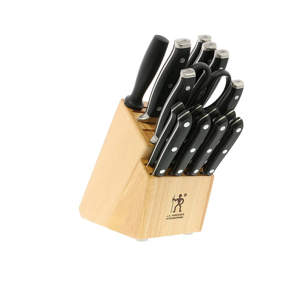 Angle View: J.A. HENCKELS INTERNATIONAL - Henckels Forged Premio 17-pc Knife Block Set - Brown