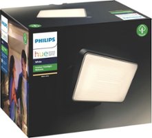 Philips - Geek Squad Certified Refurbished Hue White Welcome Outdoor Flood Light - Black - Front_Zoom