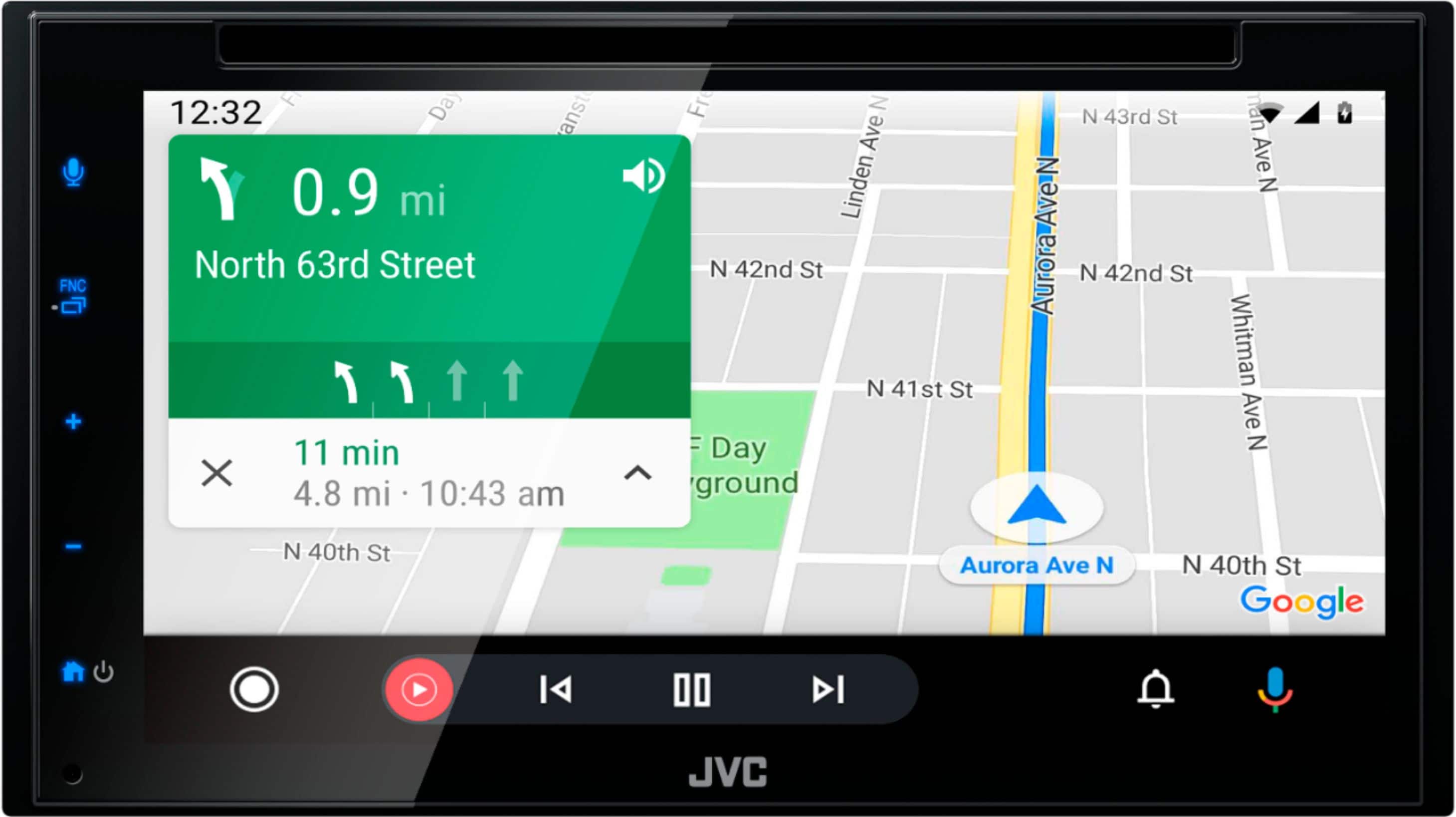 Alt View 13. JVC - 6.8" - AndroidAuto/Carplay Built-In Bluetooth - In Dash CD/DVD/DM Receiver - Black.