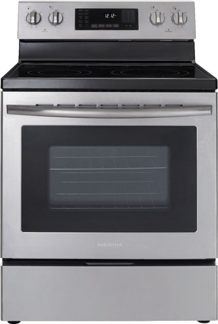 Insignia™ – 4.8 Cu. Ft. Freestanding Electric Convection Range with Steam Cleaning – Stainless steel