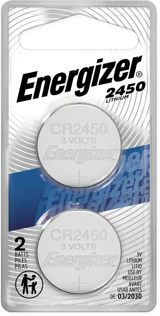 Front. Energizer - 2450 Lithium Coin Battery, 2 Pack - Silver.
