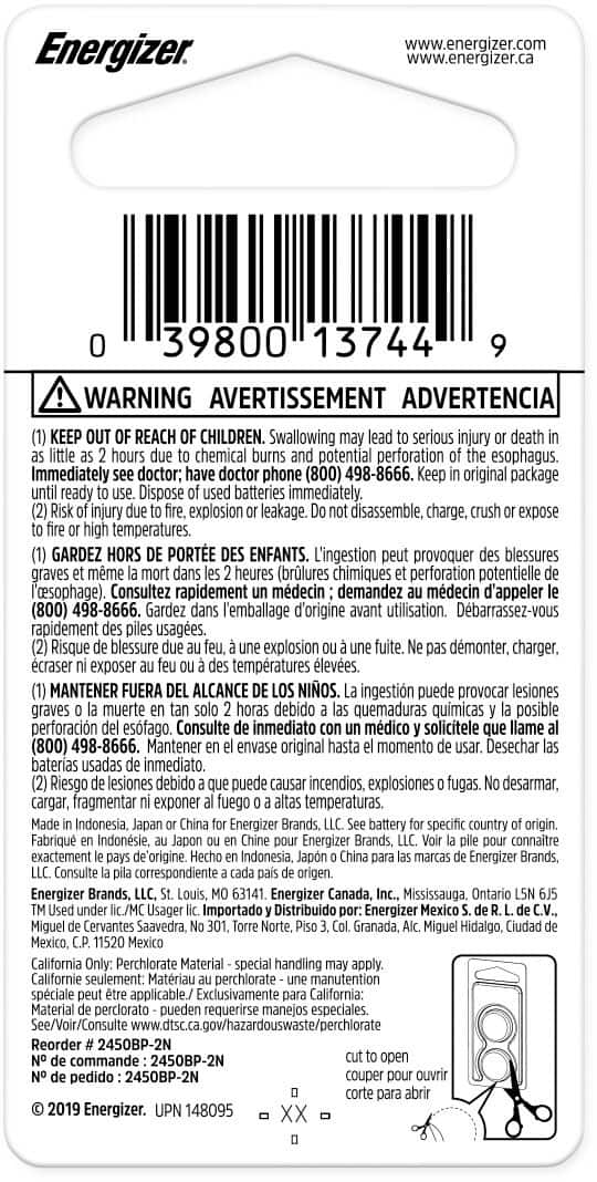 Alt View 1. Energizer - 2450 Lithium Coin Battery, 2 Pack - Silver.