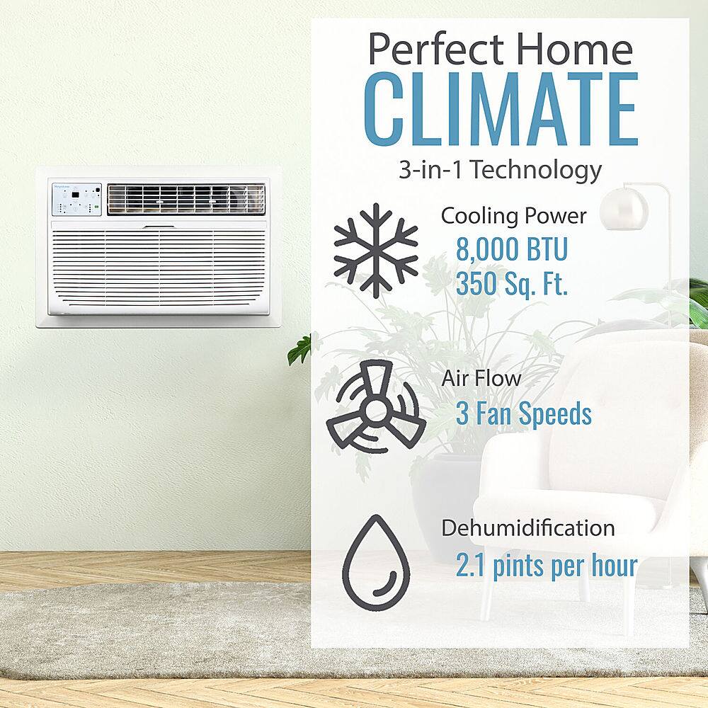 Keystone 8,000 BTU 115V ThroughtheWall Air Conditioner with Follow Me