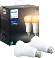 Philips - Geek Squad Certified Refurbished Hue White Ambiance A19 Bluetooth Smart LED Bulb (2-Pack) - Adjustable White - Front_Zoom