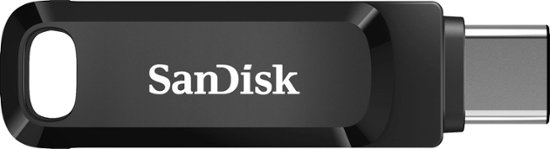 Front. SanDisk - Ultra Dual Drive Go 256GB USB Type-A/USB Type-C Flash Drive - Black.