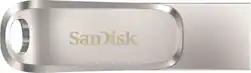 SanDisk - Ultra Dual Drive Luxe 256GB USB 3.1, USB Type-C Flash Drive - Silver - Front_Zoom