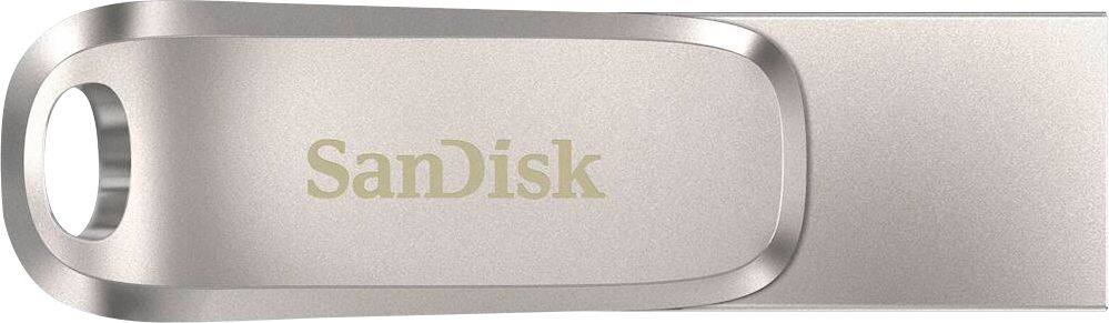 Front. SanDisk - Ultra Dual Drive Luxe 256GB USB 3.1, USB Type-C Flash Drive - Silver.