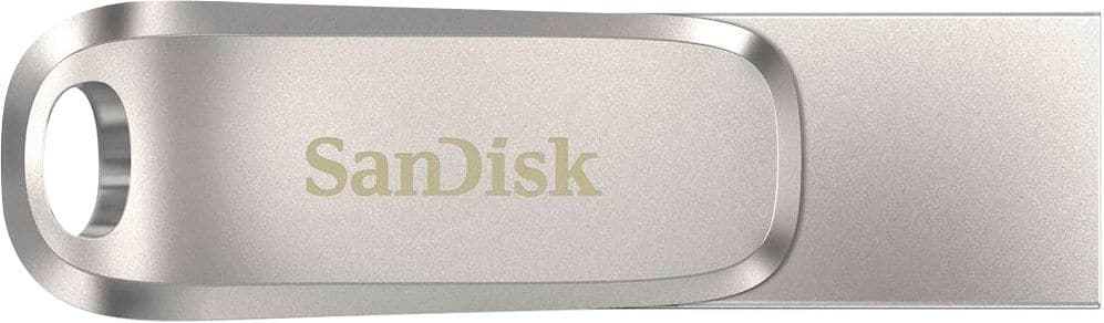 Front. SanDisk - Ultra Dual Drive Luxe 512GB USB 3.1, USB Type-C Flash Drive - Silver.