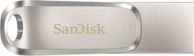 SanDisk - Ultra Dual Drive Luxe 512GB USB 3.1, USB Type-C Flash Drive - Silver - Front_Zoom