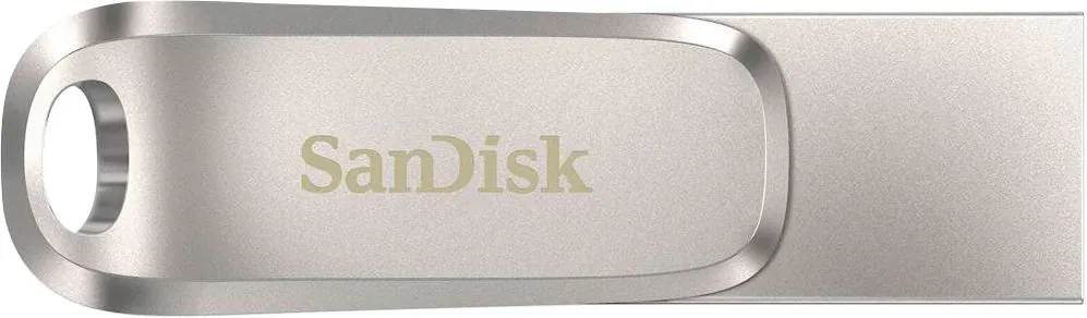 Front. SanDisk - Ultra Dual Drive Luxe 512GB USB 3.1, USB Type-C Flash Drive - Silver.