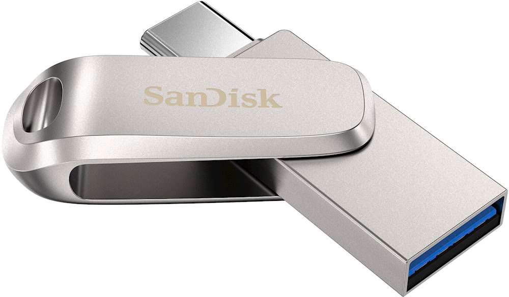 SanDisk - Ultra Dual Drive Luxe 512GB USB 3.1, USB Type-C Flash Drive - Silver