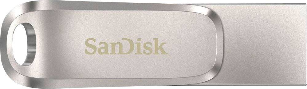 Front. SanDisk - Ultra Dual Drive Luxe 32GB USB 3.1, USB Type-C Flash Drive - Silver.