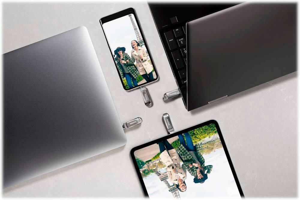 Alt View 15. SanDisk - Ultra Dual Drive Luxe 32GB USB 3.1, USB Type-C Flash Drive - Silver.