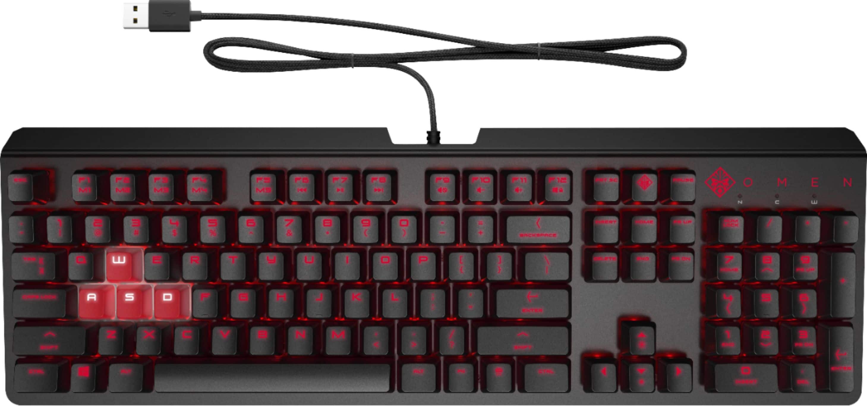 Front. HP OMEN - Encoder Full-size Wired Gaming Mechanical Keyboard - Black.
