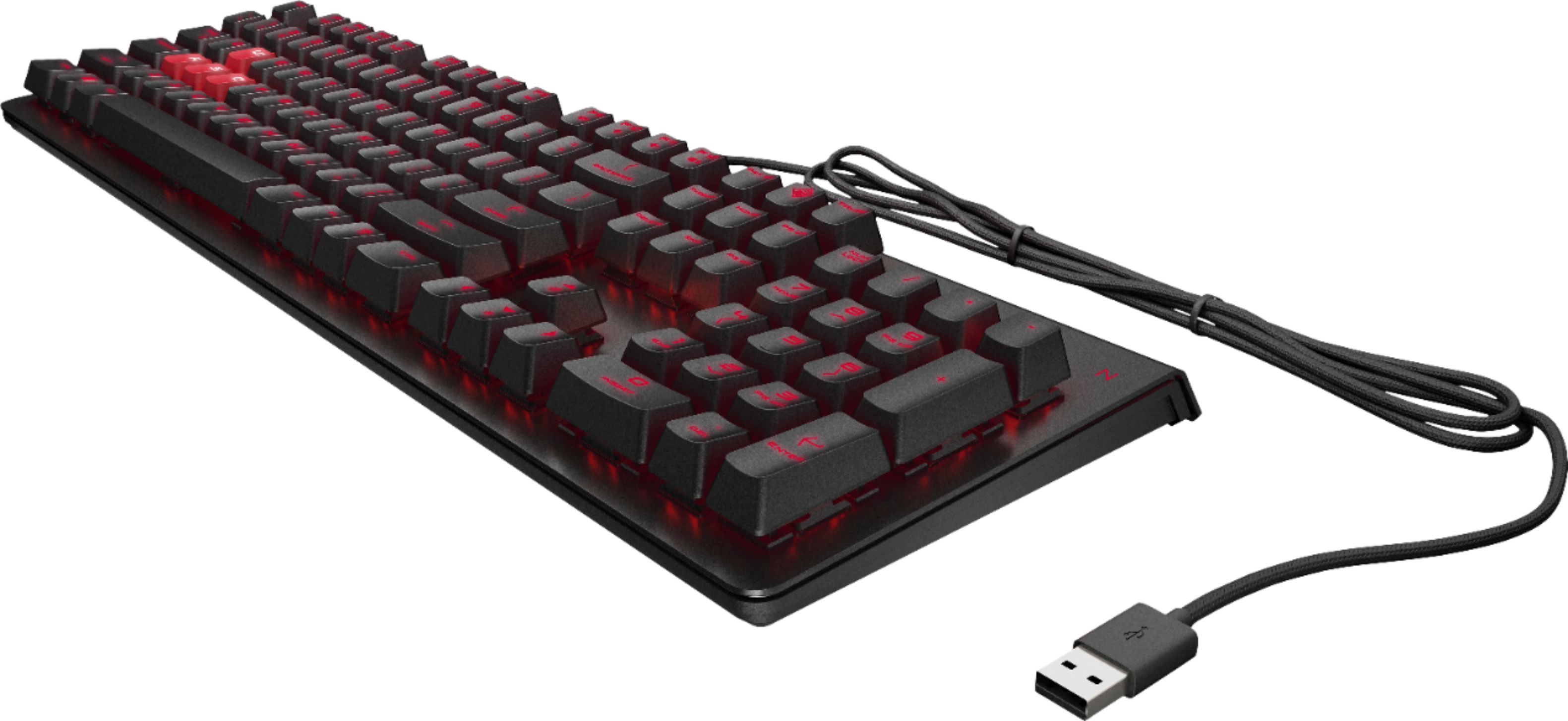 Left View: HP OMEN - Encoder Full-size Wired Gaming Mechanical Keyboard - Black