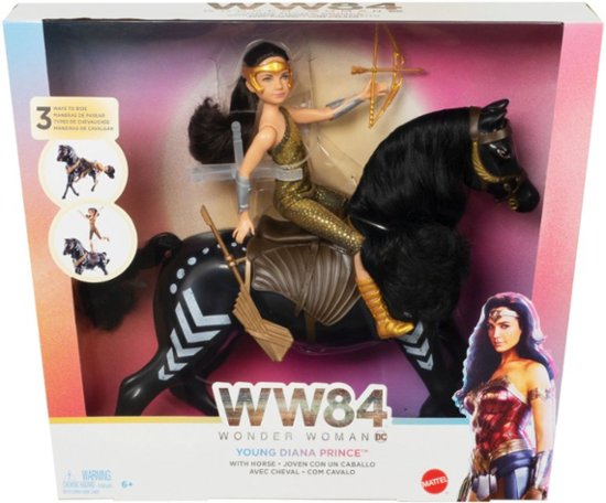 Front Zoom. Mattel - Wonder Woman 1984 Young Diana and Horse Dolls.