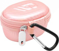 CASEMATIX - Hard Shell Carrying Case and Charging Cable Combo for Samsung Galaxy Buds - Pink - Angle_Zoom