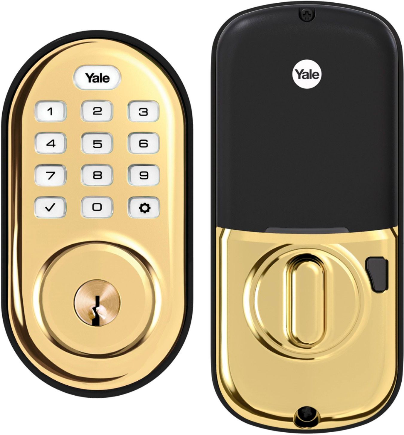 Best Buy: Yale Assure Lock Pushbutton Lock Brass R-YRD216-NR-605