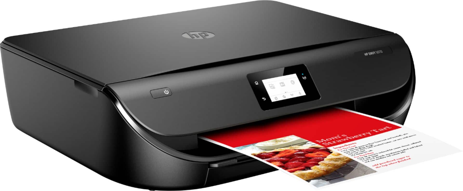Angle. HP - ENVY 5070 Wireless All-In-One Instant Ink Ready Inkjet Printer - Black.