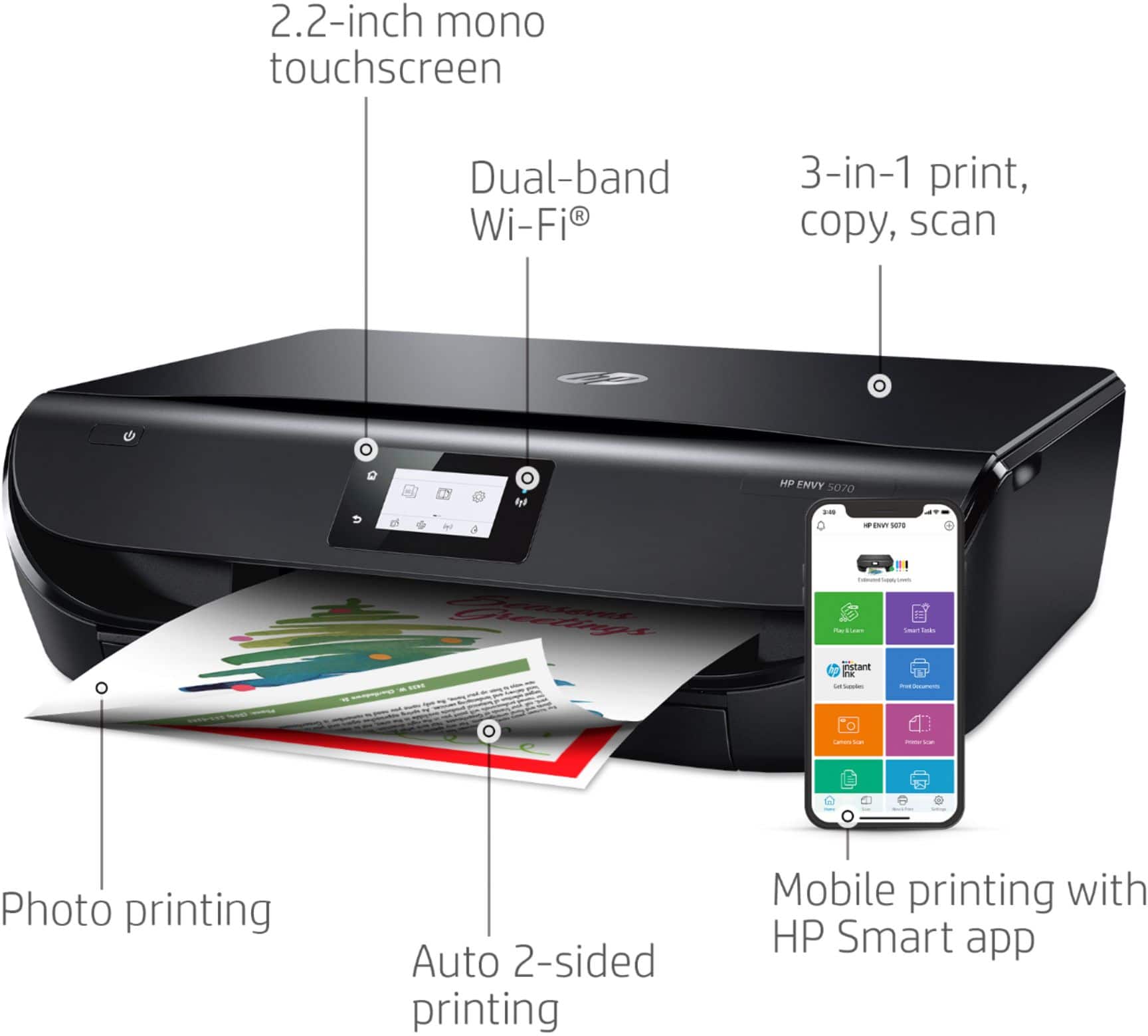 Alt View 12. HP - ENVY 5070 Wireless All-In-One Instant Ink Ready Inkjet Printer - Black.