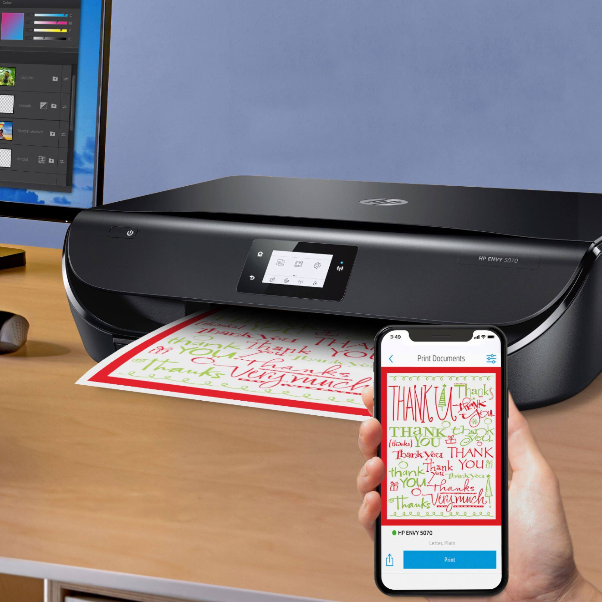 Alt View 24. HP - ENVY 5070 Wireless All-In-One Instant Ink Ready Inkjet Printer - Black.