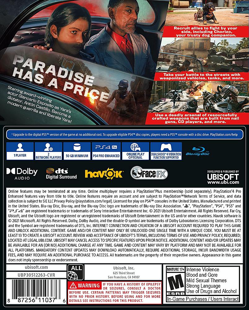 Far Cry 6 Standard Edition - PlayStation 4, PlayStation 5