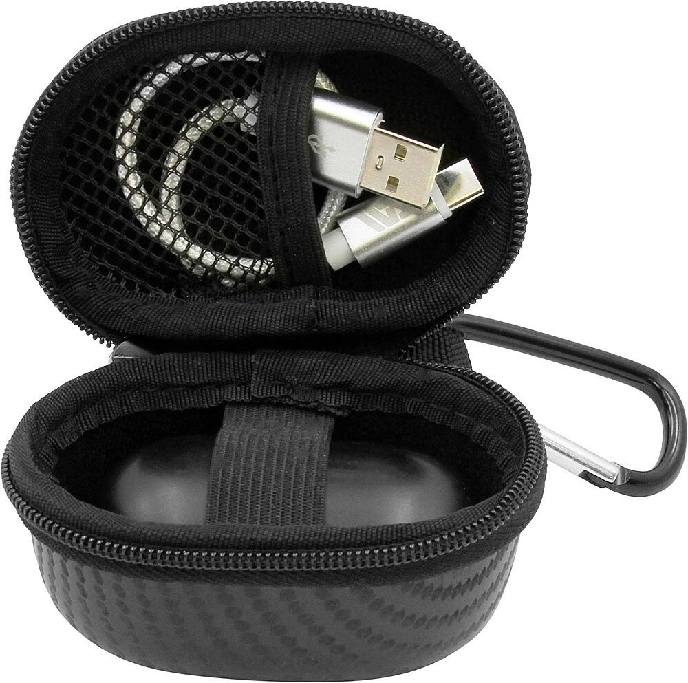 Alt View 12. CASEMATIX - Hard Shell Carrying Case and Charging Cable Combo for Samsung Galaxy Buds - Black.