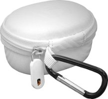 CASEMATIX - Hard Shell Carrying Case and Charging Cable Combo for Samsung Galaxy Buds - White - Angle_Zoom