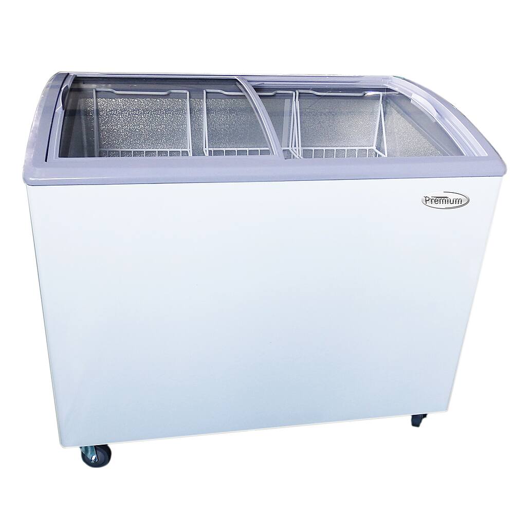 Alt View 1. Premium Levella - 7.4 Cu Ft Chest Freezer With Curved Glass Top - White.