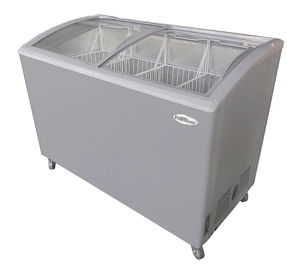 Premium Levella - 9.5 Cu Ft Chest Freezer with Curved Glass Top - White