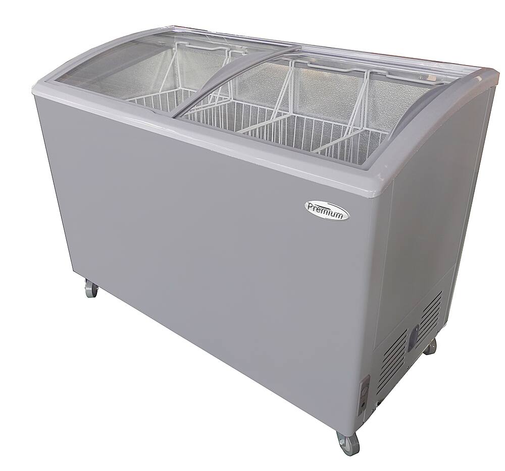 Front. Premium Levella - 10.9 cu. Ft Chest Freezer With Curved Glass Top - White.