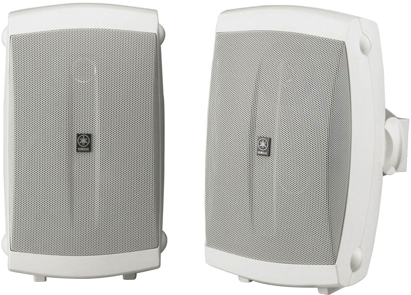 Left View: Yamaha - 120W Outdoor Wall-Mount 2-Way Speakers - White