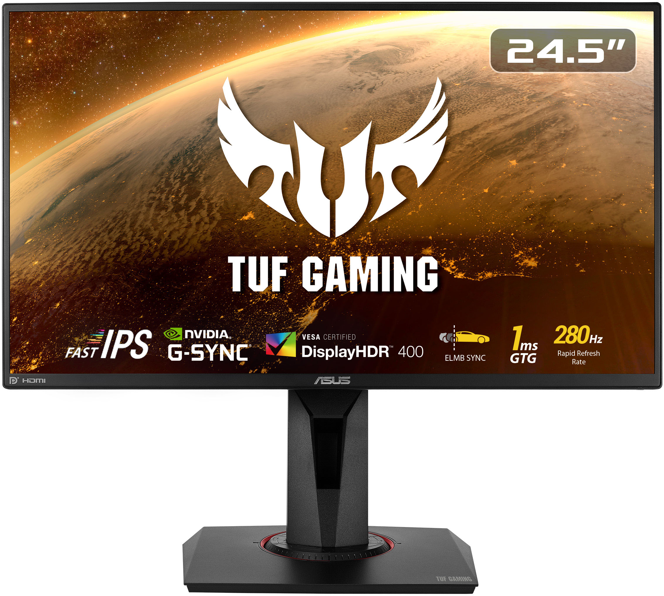 ASUS - TUF 24.5” IPS FHD 280Hz Fast 1ms G-SYNC Gaming Monitor with DisplayHDR™ 400