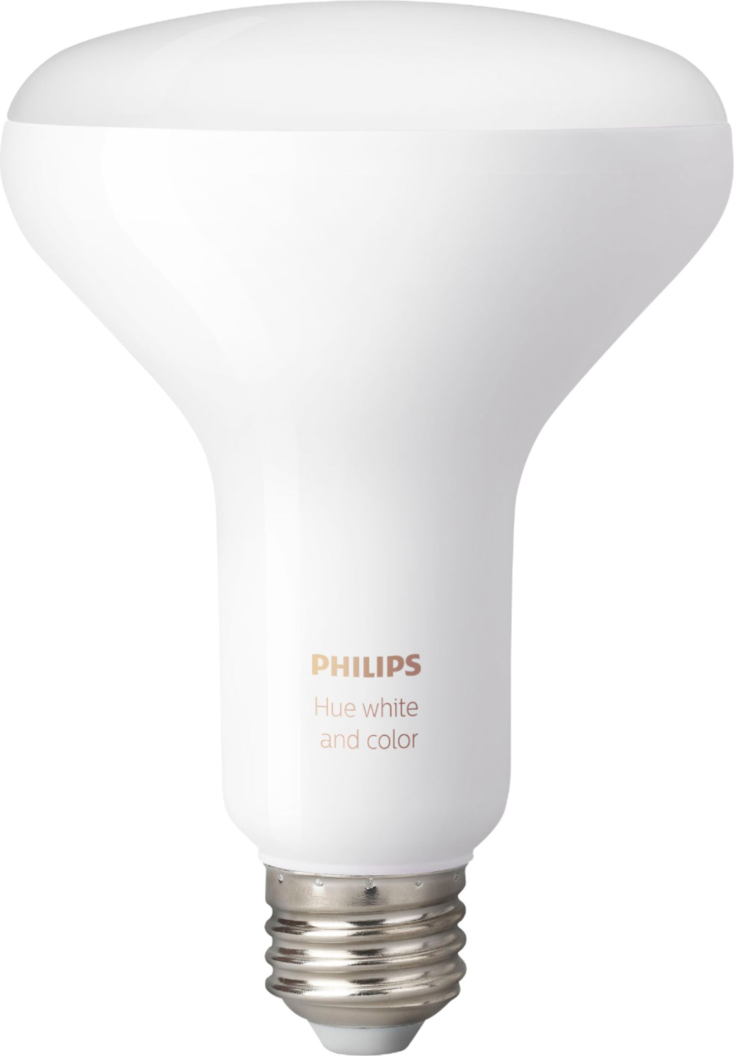 Left View: Philips - Geek Squad Certified Refurbished Hue White Ambiance BR30 Smart LED Bulb - Adjustable White