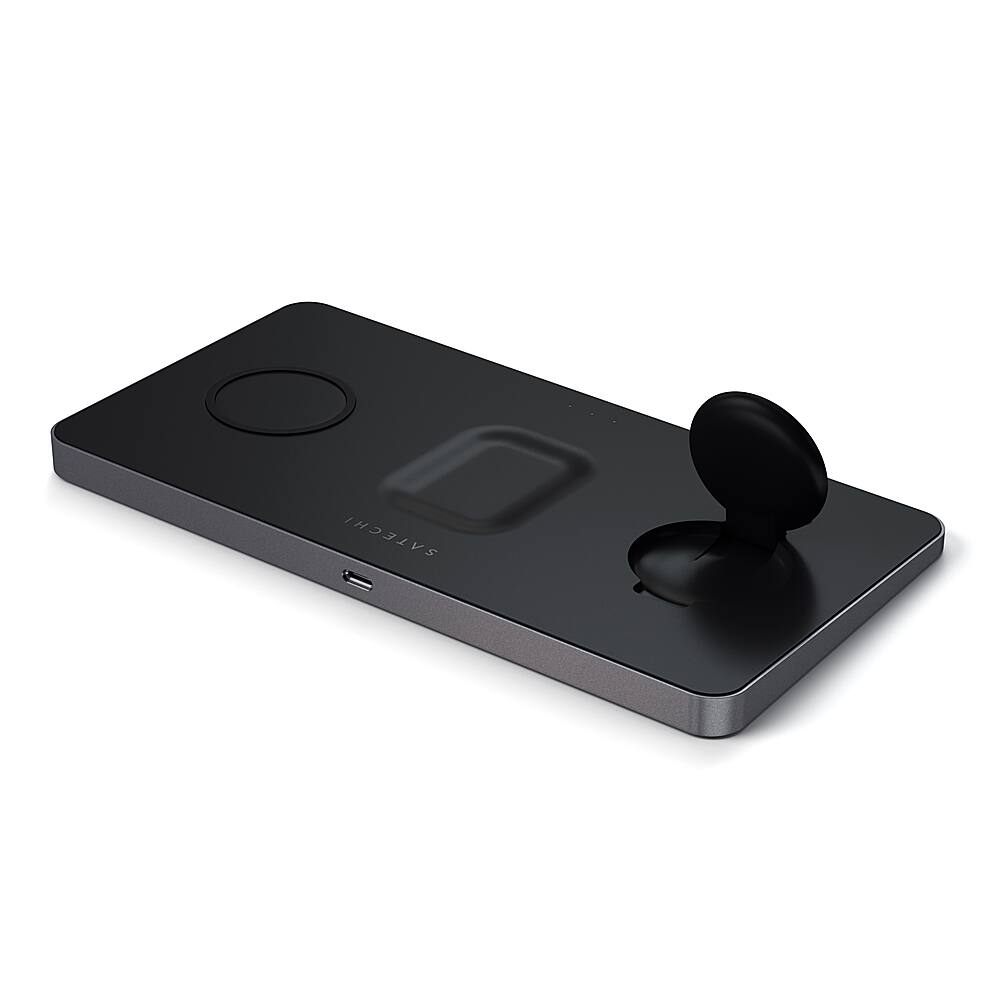 Alt View 16. Satechi - Trio Wireless Charging Pad for Qi-Enabled Smartphones, Apple Watch, AirPods Pro and AirPods 2 - Space Gray.