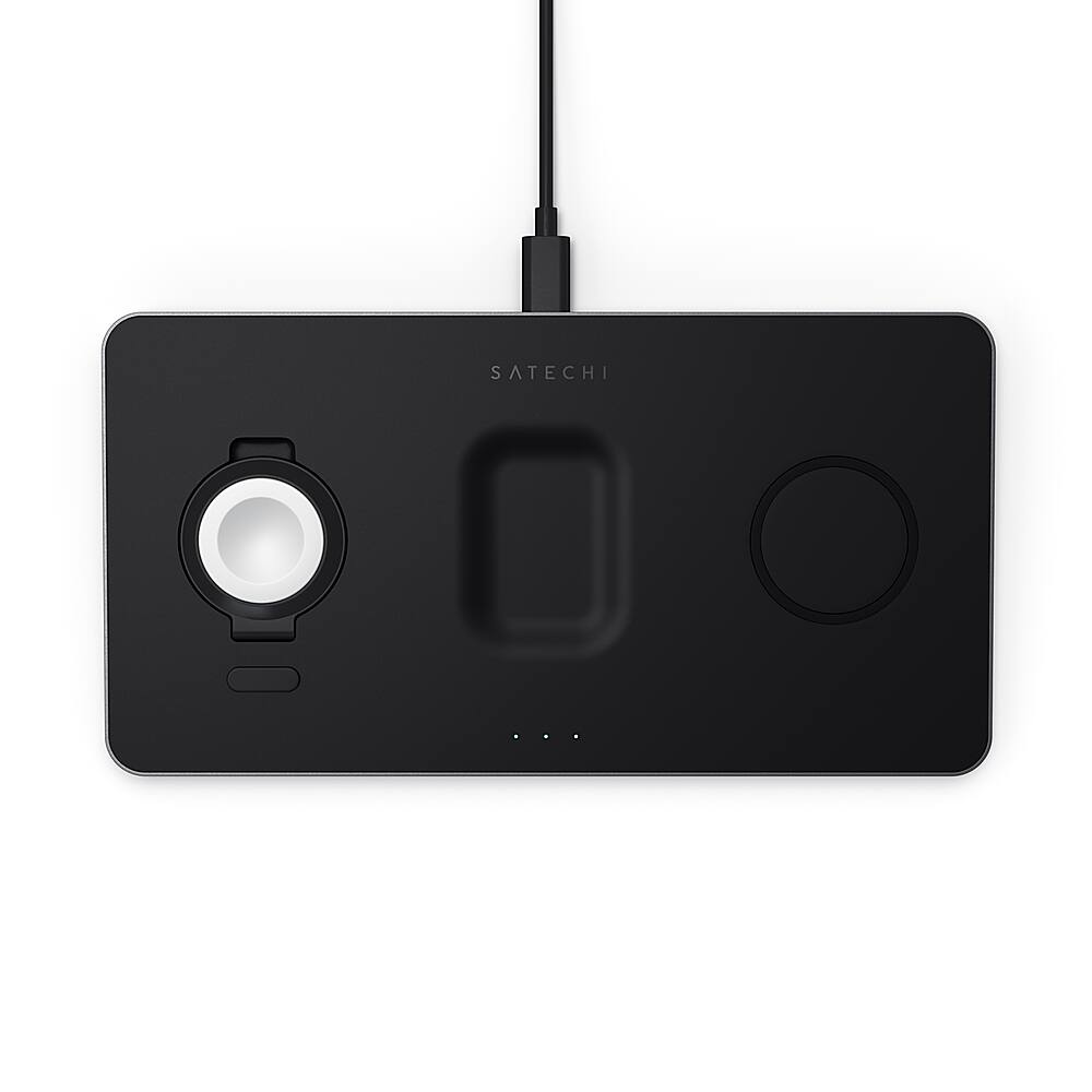 Alt View 18. Satechi - Trio Wireless Charging Pad for Qi-Enabled Smartphones, Apple Watch, AirPods Pro and AirPods 2 - Space Gray.