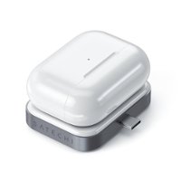 Satechi USB-C Wireless Charging Dock for AirPods - Gray/white - Front_Zoom