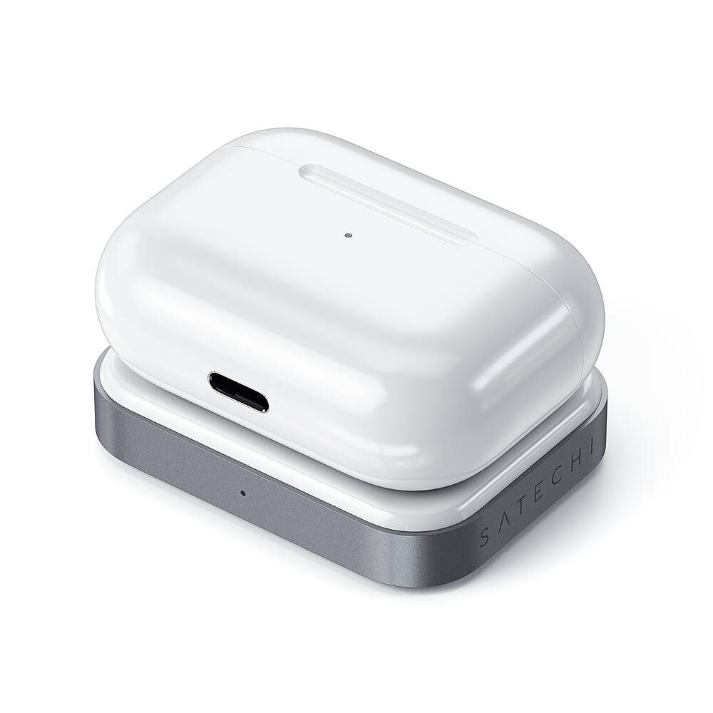 Alt View 11. Satechi - Satechi USB-C Wireless Charging Dock for AirPods - Gray/white.