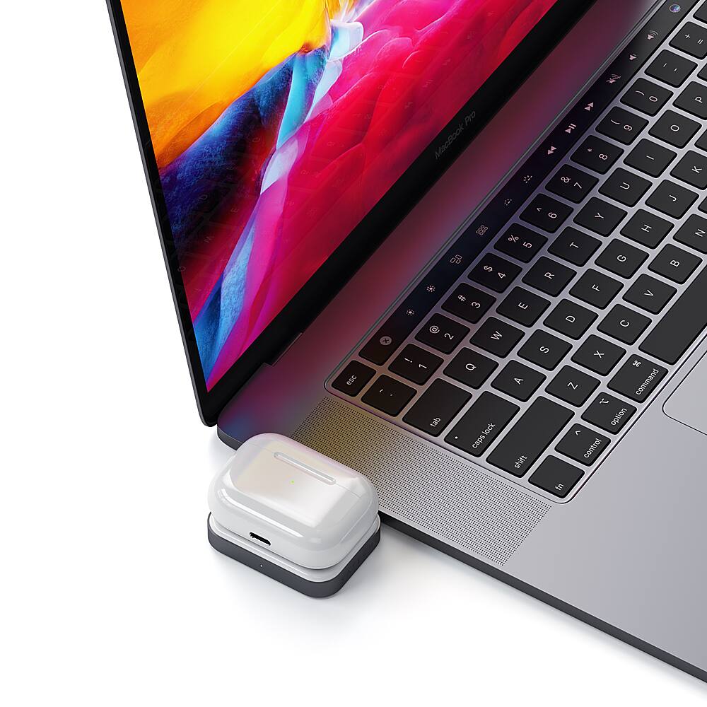 Alt View 1. Satechi - Satechi USB-C Wireless Charging Dock for AirPods - Gray/white.