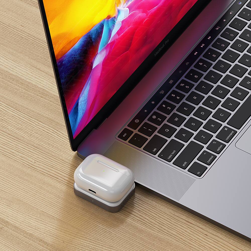 Alt View 26. Satechi - Satechi USB-C Wireless Charging Dock for AirPods - Gray/white.