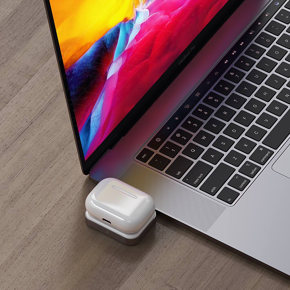 Alt View 28. Satechi - Satechi USB-C Wireless Charging Dock for AirPods - Gray/white.