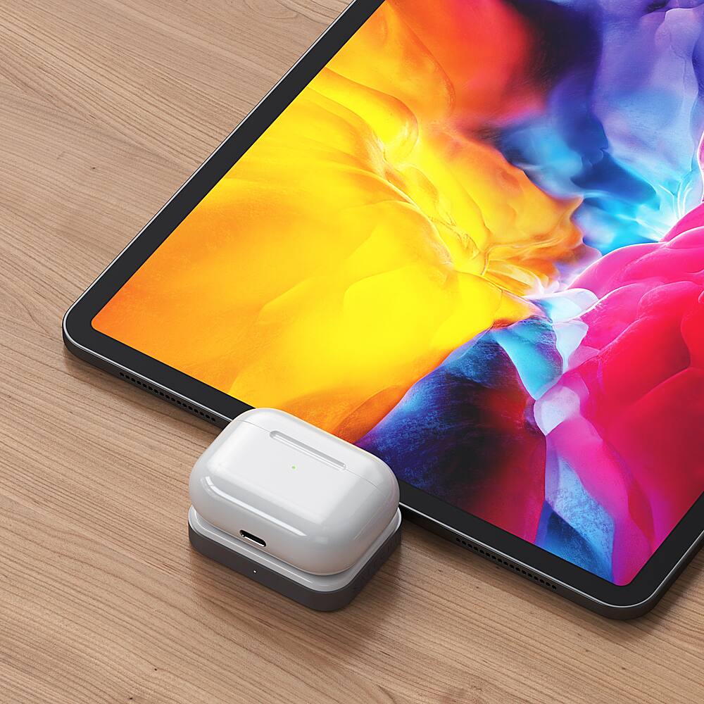 Alt View 31. Satechi - Satechi USB-C Wireless Charging Dock for AirPods - Gray/white.