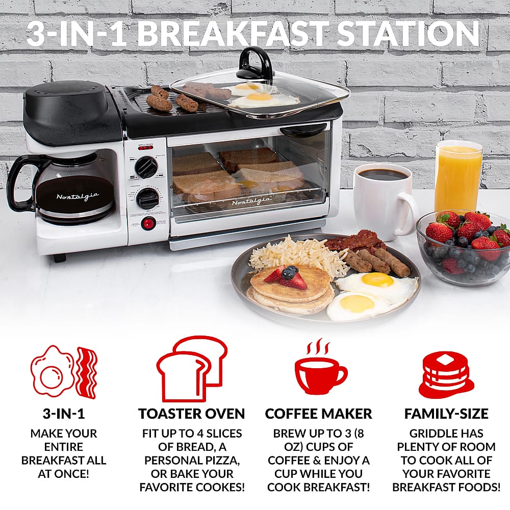 Best Buy: Nostalgia BSET300WH Retro 3-in-1 Family Size Breakfast 