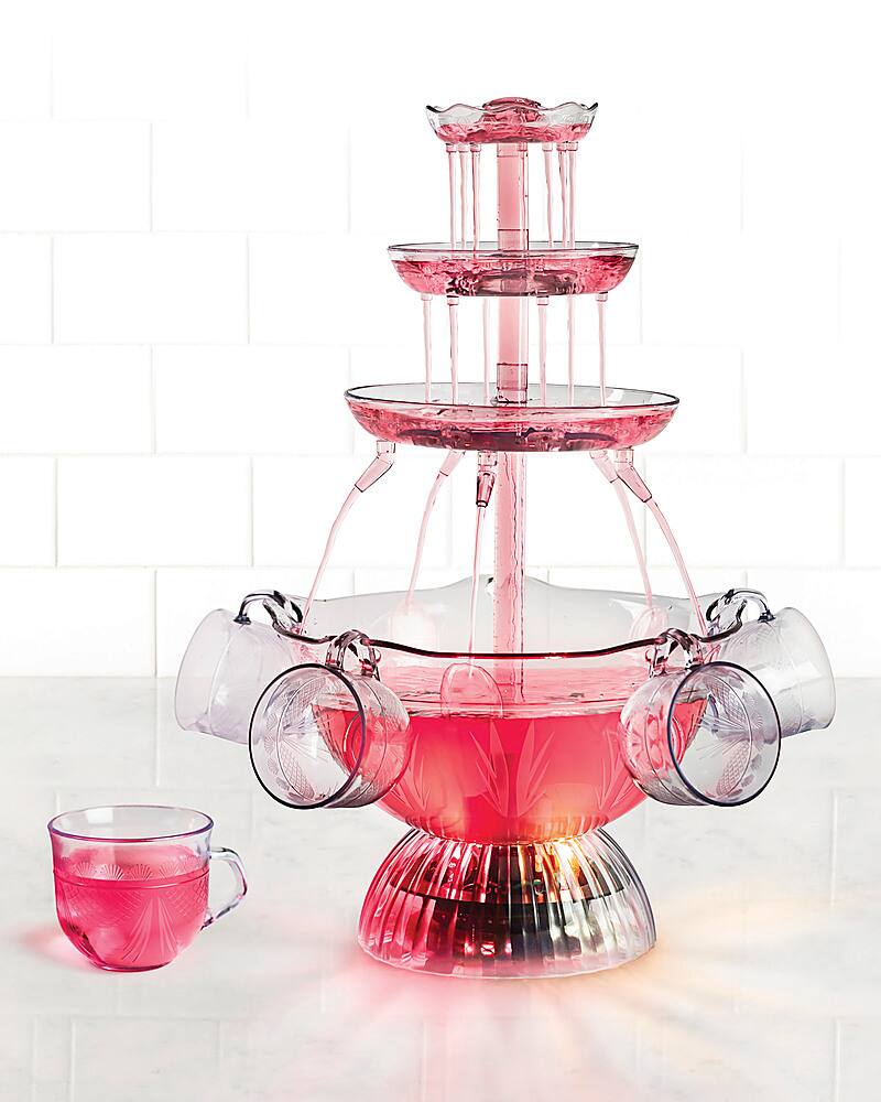 Left View: Nostalgia - LPF150 Vintage Collection Lighted Party Fountain - Clear