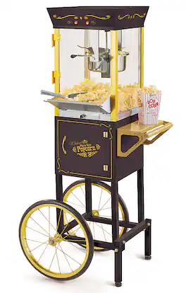 Nostalgia - CCP510BK 53-In. Vintage 8-Oz. Commercial Popcorn Cart - Black